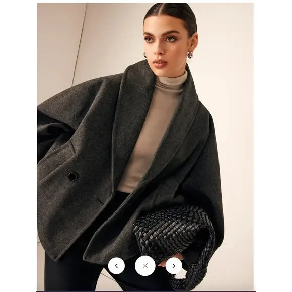 Commense Tweed Pockets Loose Coat Sz S - Picture 5 of 7